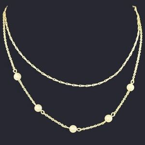 Lulus Gold Pearl and Paper Clip Chain Dainty Layered Necklace